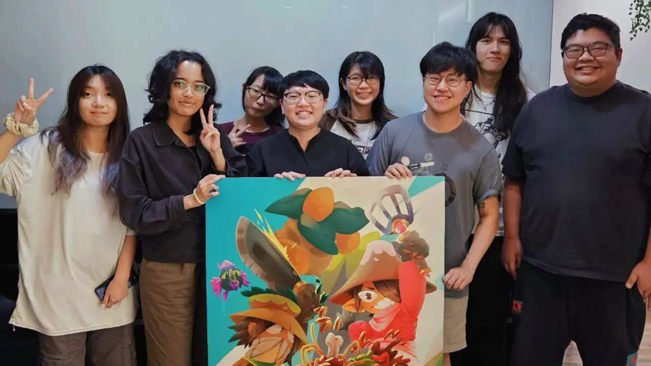 The extended kopiforge team posing with SEDAP! artwork.