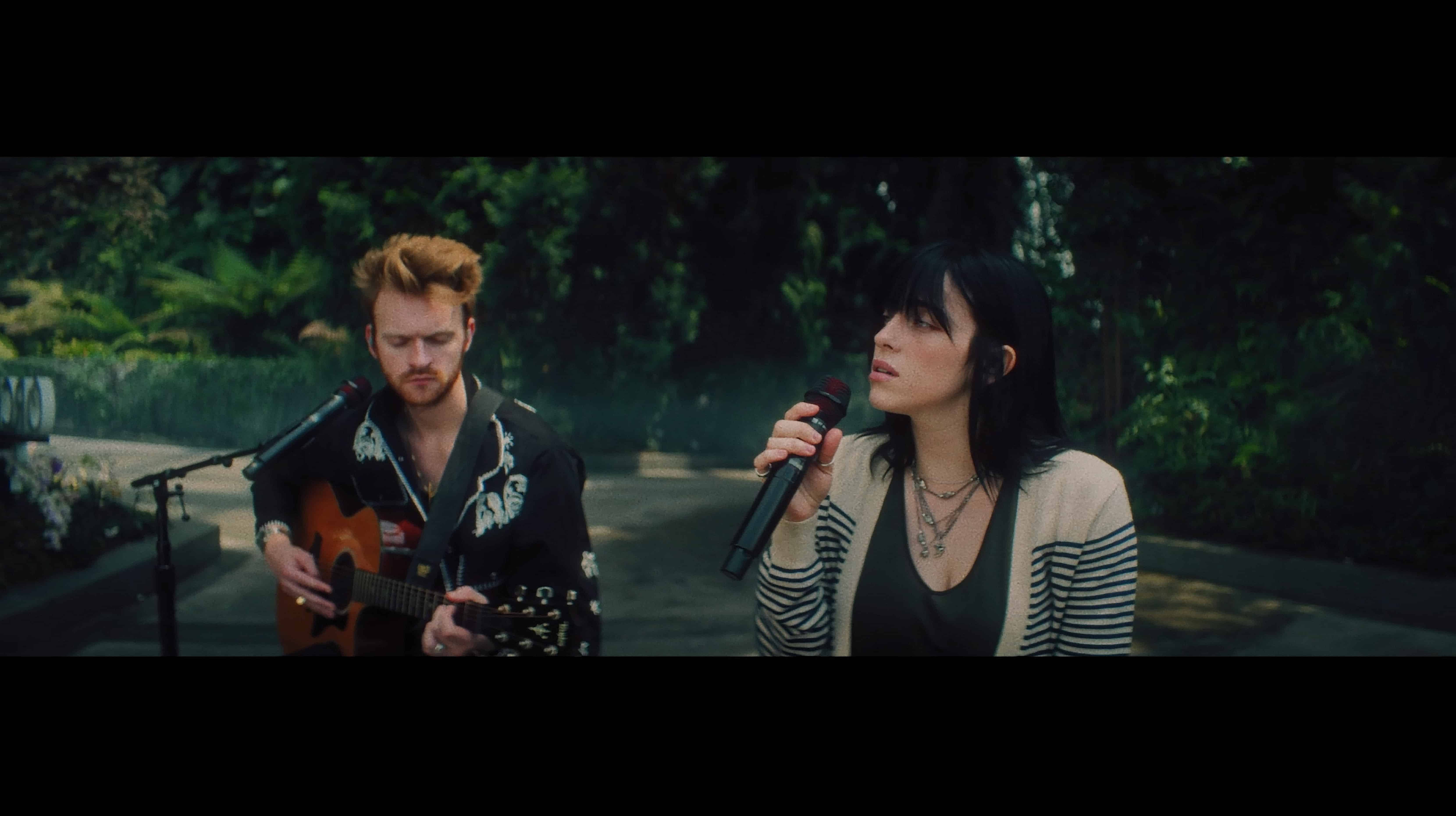 Billie and Finneas performing TV and The 30th at the Cloud Forest.