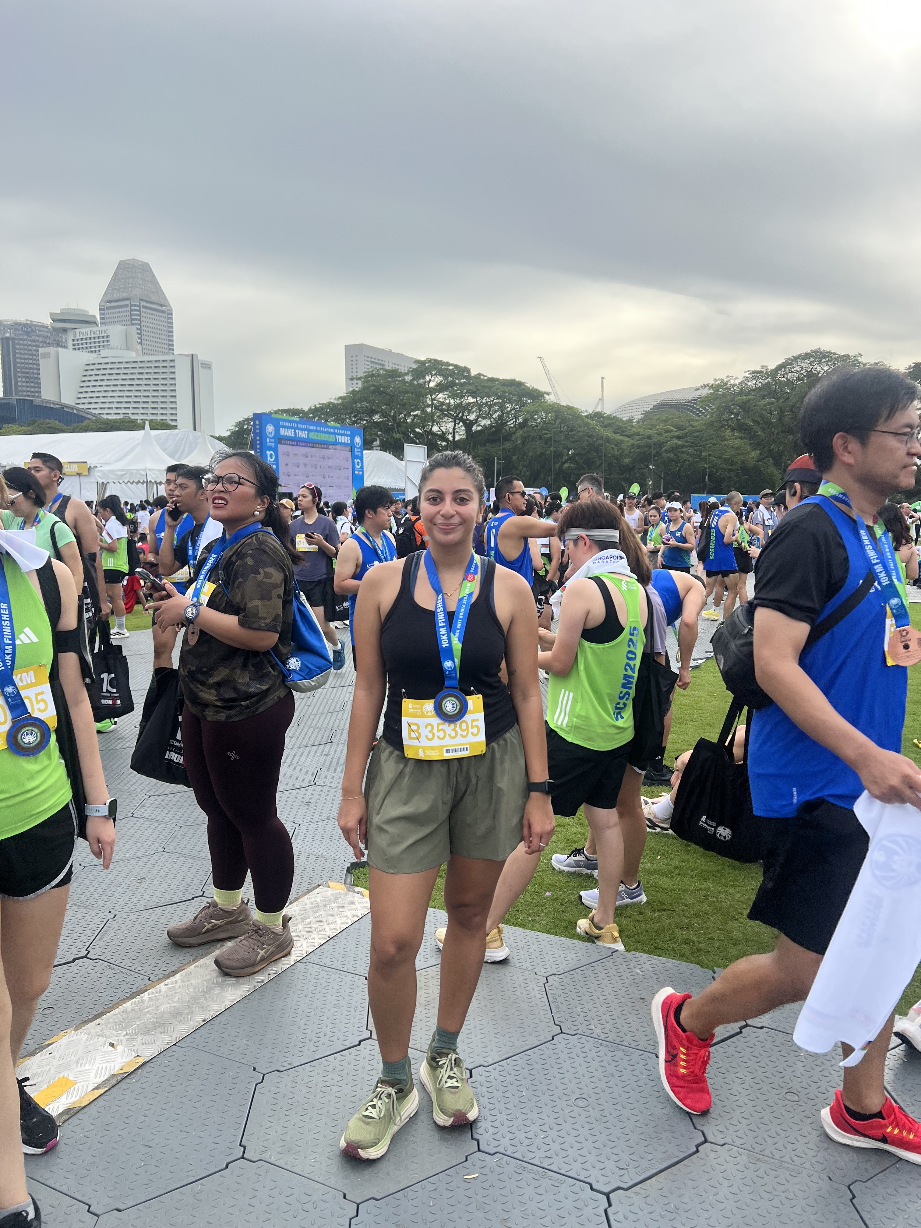 Anuka running the 10K event at the Standard Chartered Singapore Marathon.