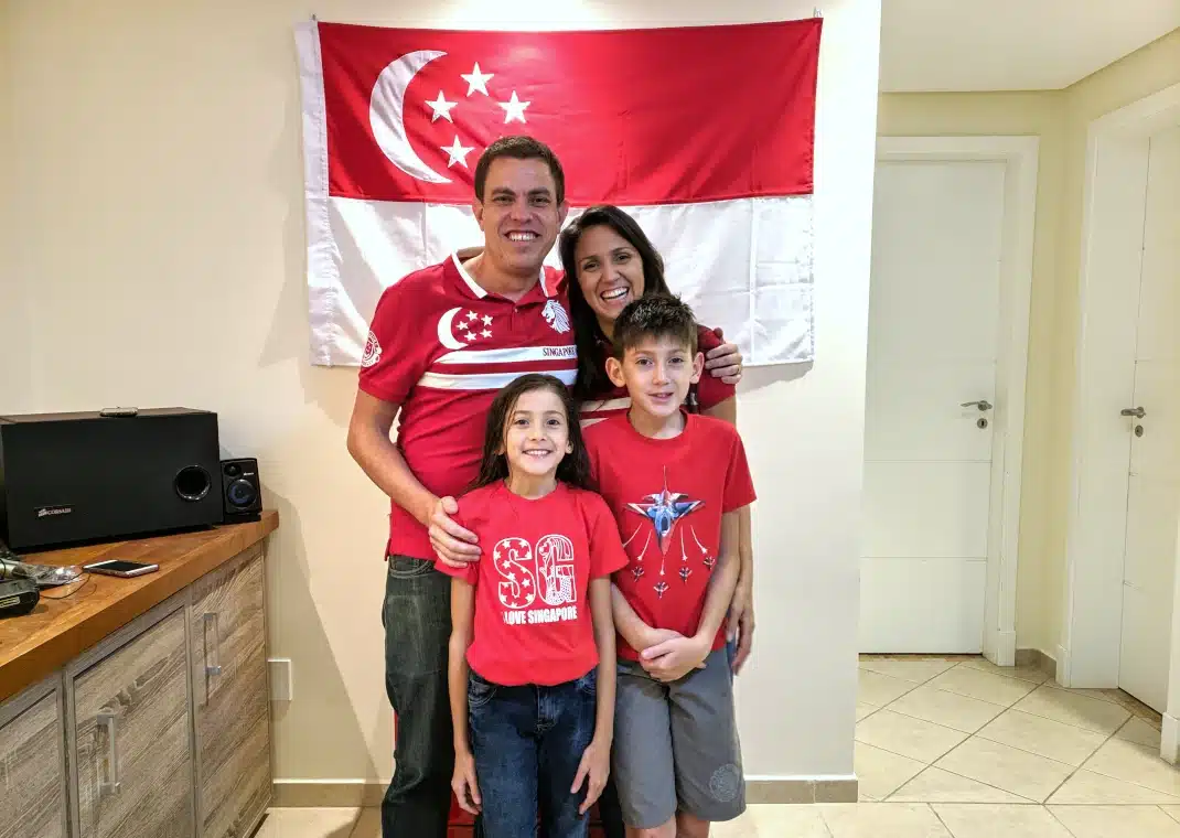 In Singapore, Silvino’s children attend a local school.