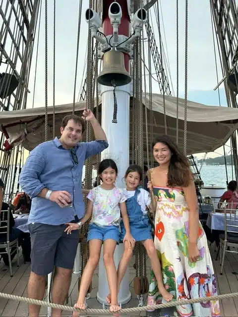 Mark and his family on holiday.