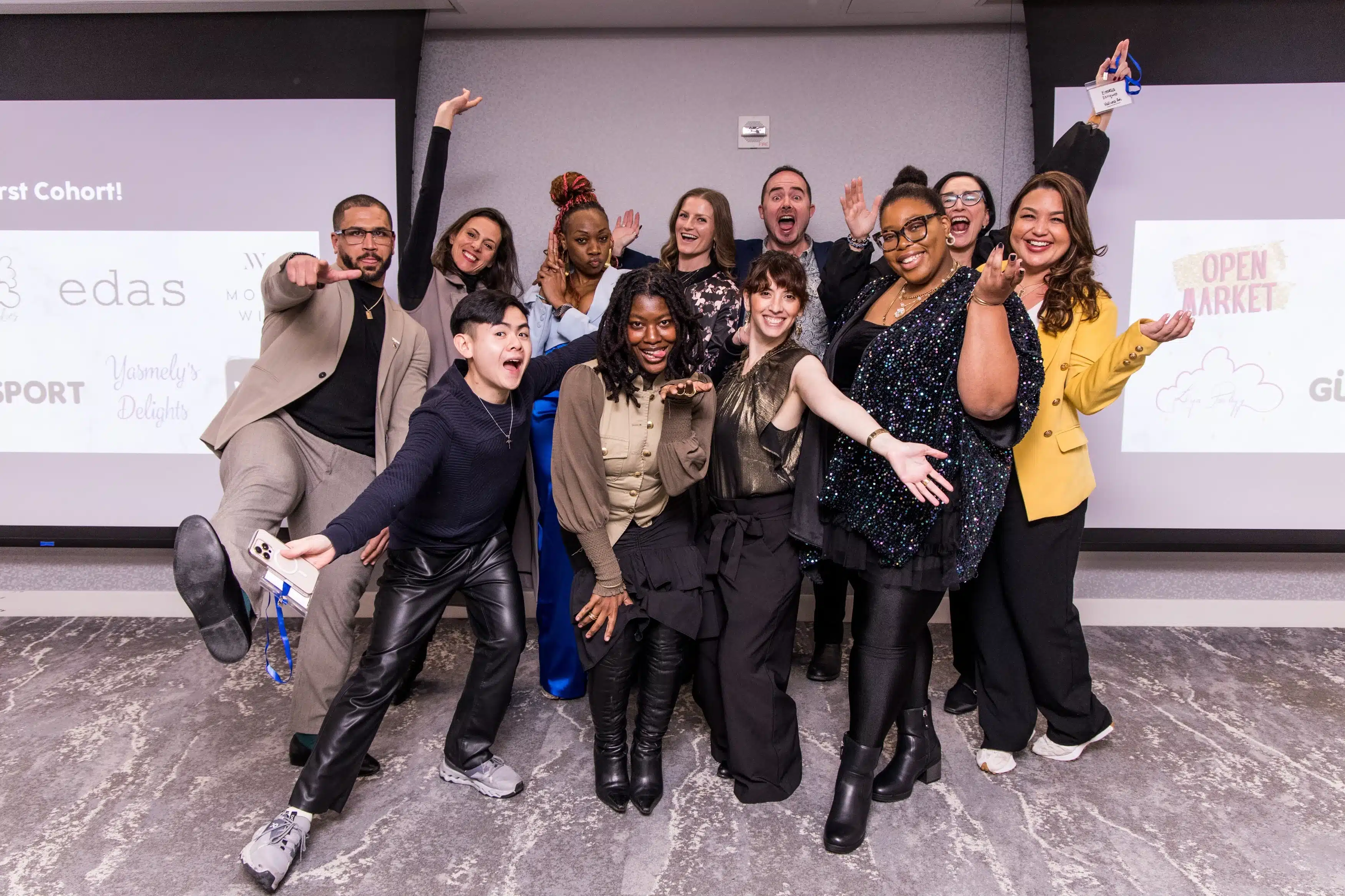 Jason with founders from the Manhattan Chamber of Commerce Retail Shopfront Accelerator Program, powered by QUAY Acceleration, and made possible by Wells Fargo