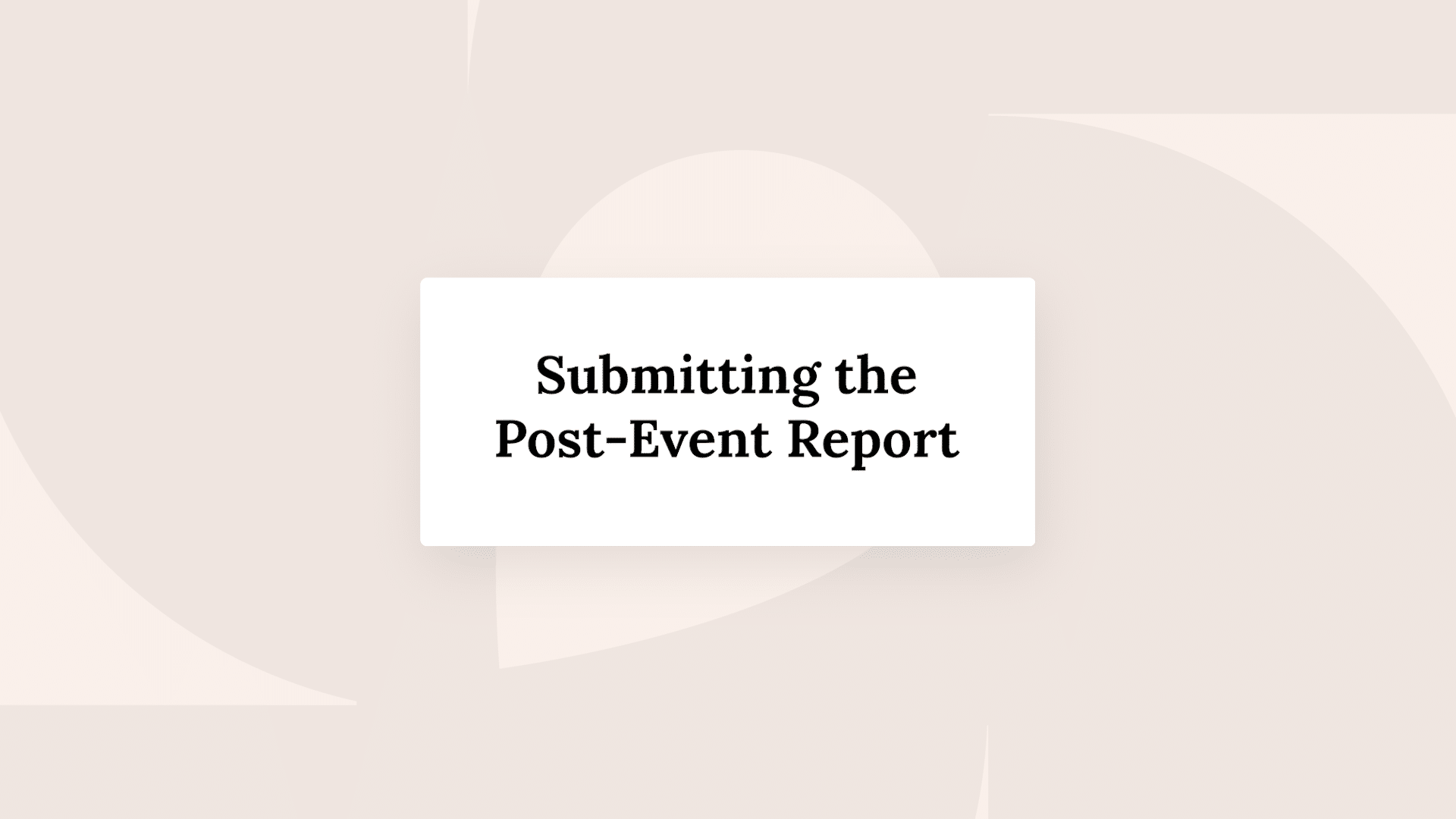 submitting the post-event report